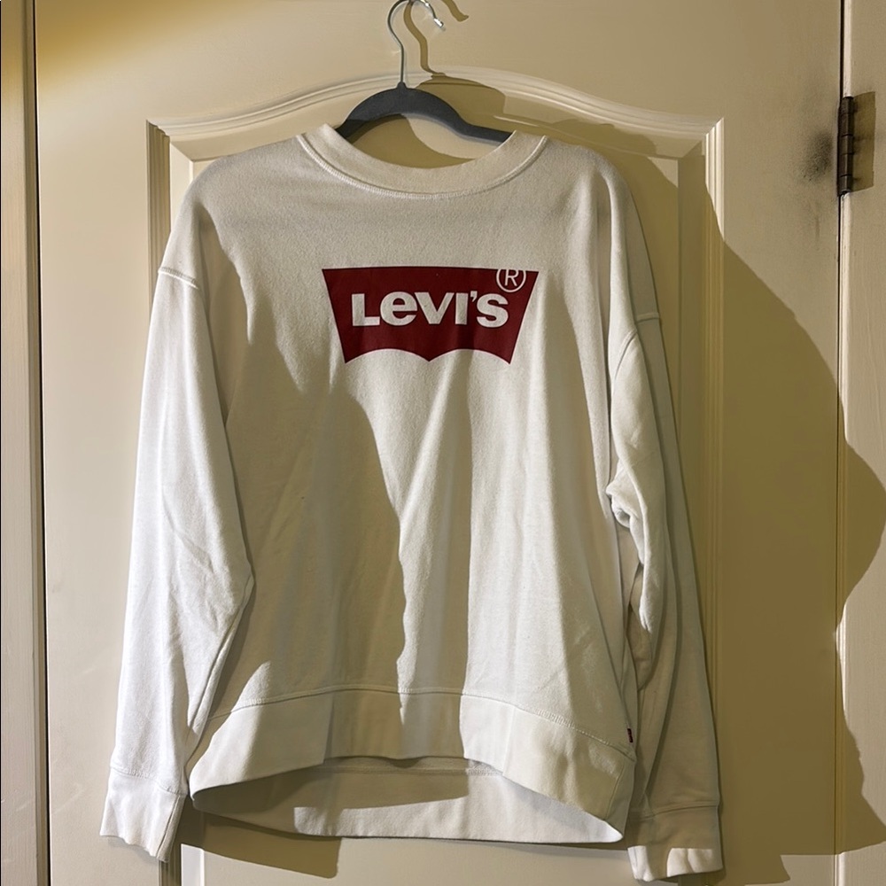 Levi's Cream Sweatshirt with Red Logo